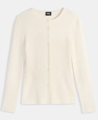 Women's Ribbed Crewneck Cardigan