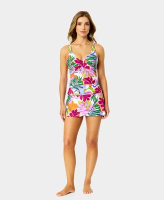 Women's Printed Underwired V-Neck Tankini