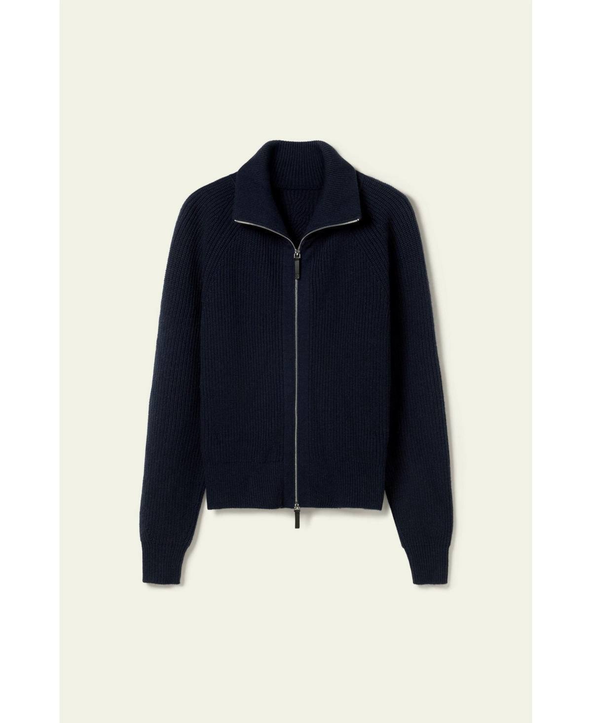 Lilysilk Women's Ribbed-knit Turtleneck Zip Cardigan