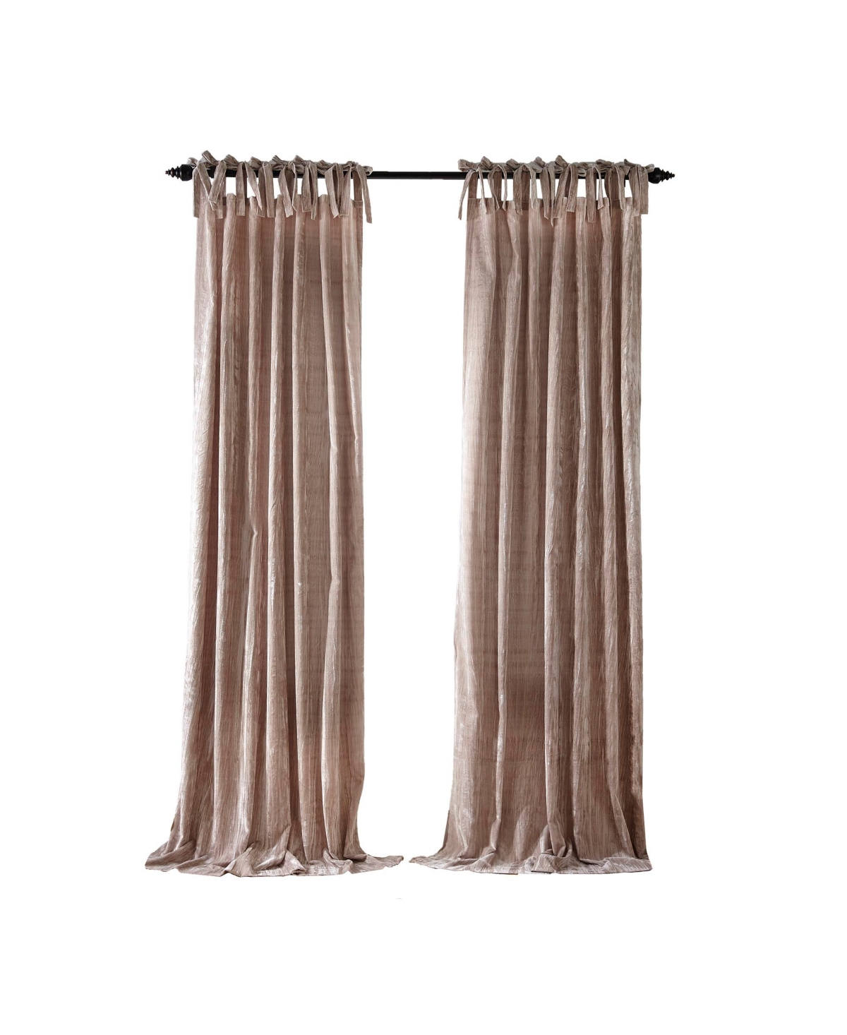 Elrene Home Fashions Korena Tie-Top Crushed Velvet Window Curtain