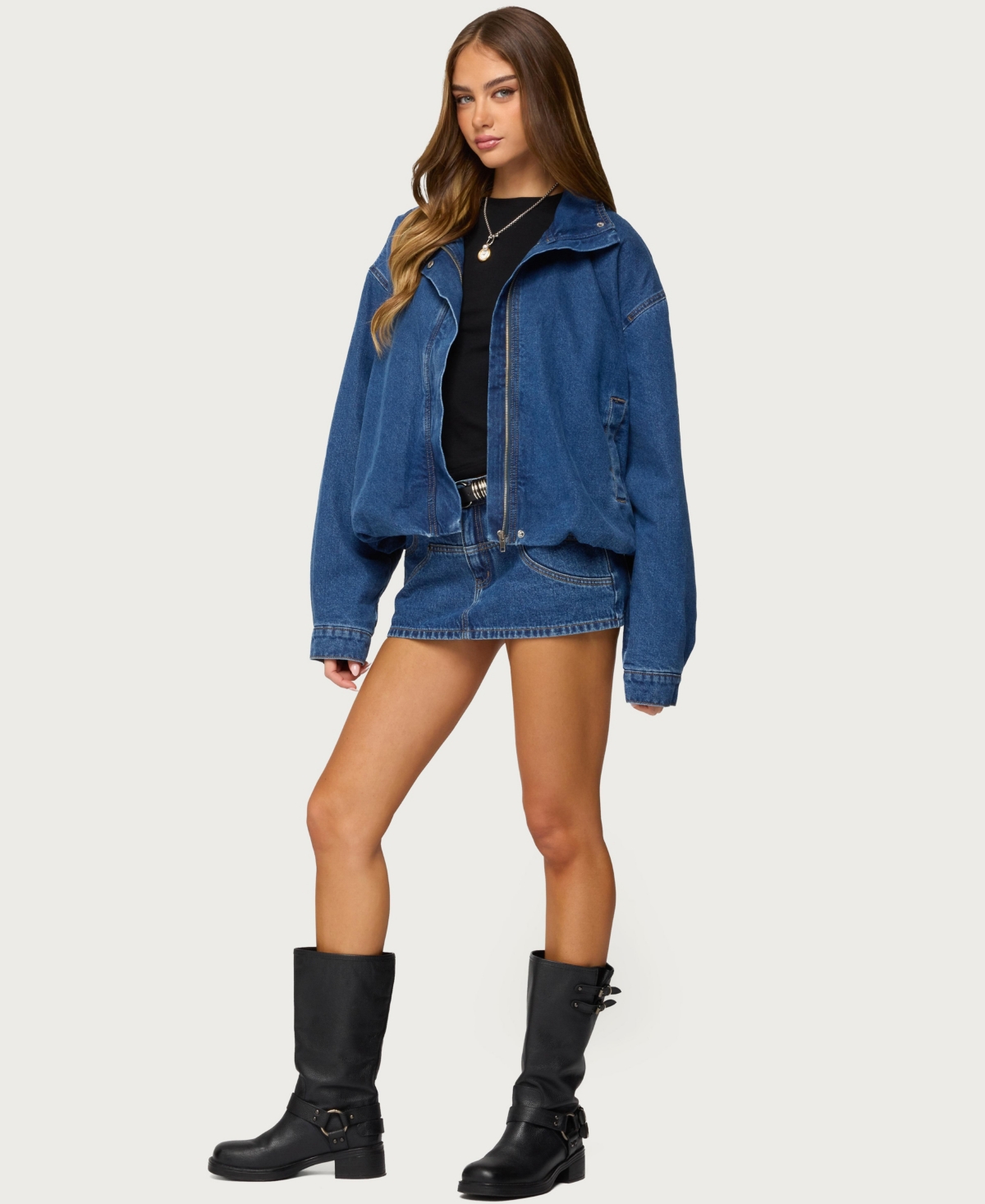 Edikted Women's Hilary Oversized Denim Coat
