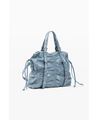 Women's Medium Ruched Denim Backpack