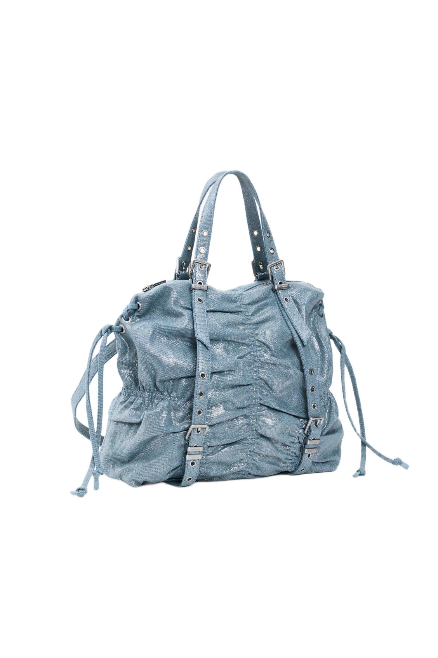 Women's Medium Ruched Denim Backpack