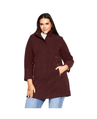 Women's Faux Wool Plain Coat