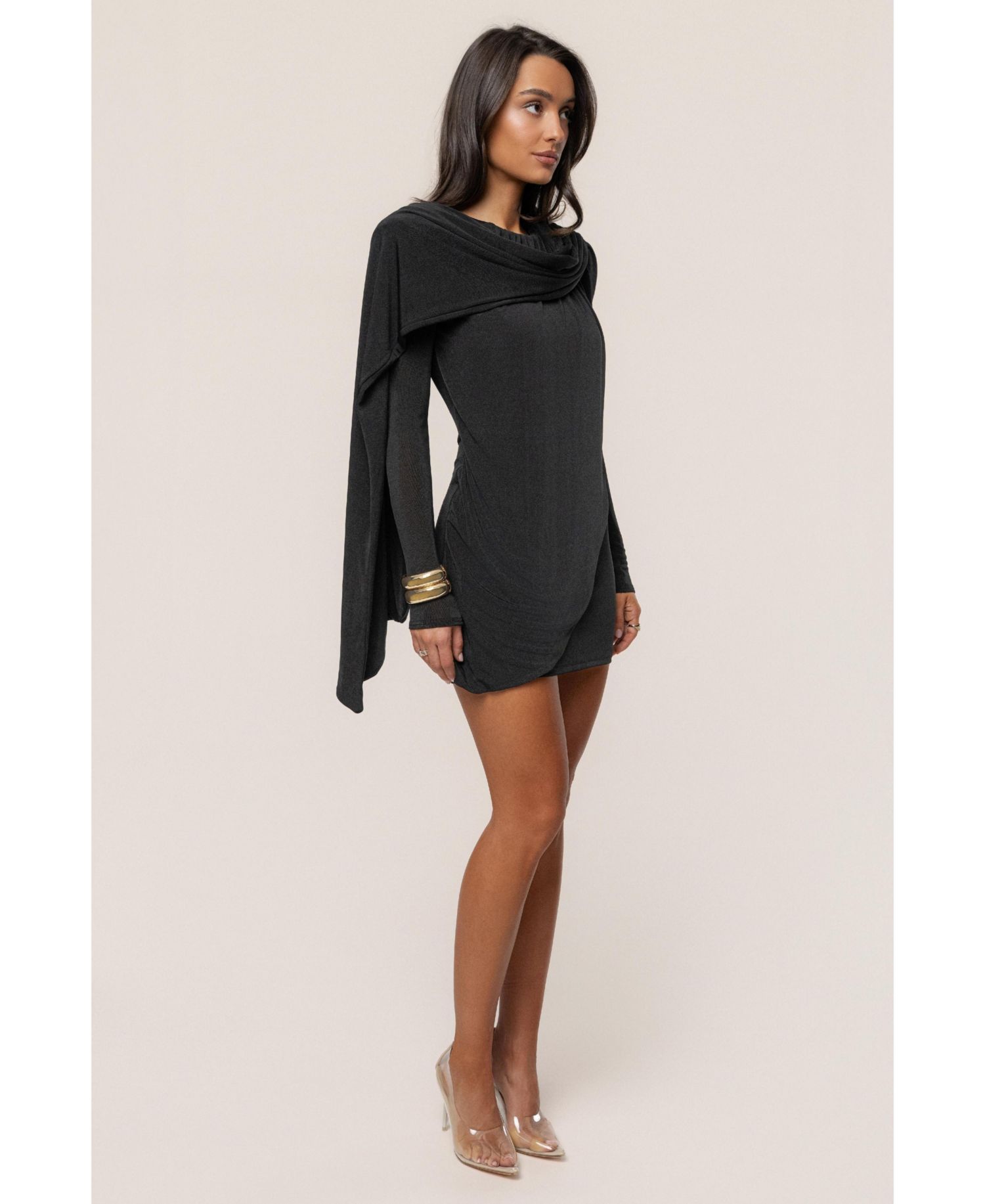 Women's Midnight Draped Mini Dress