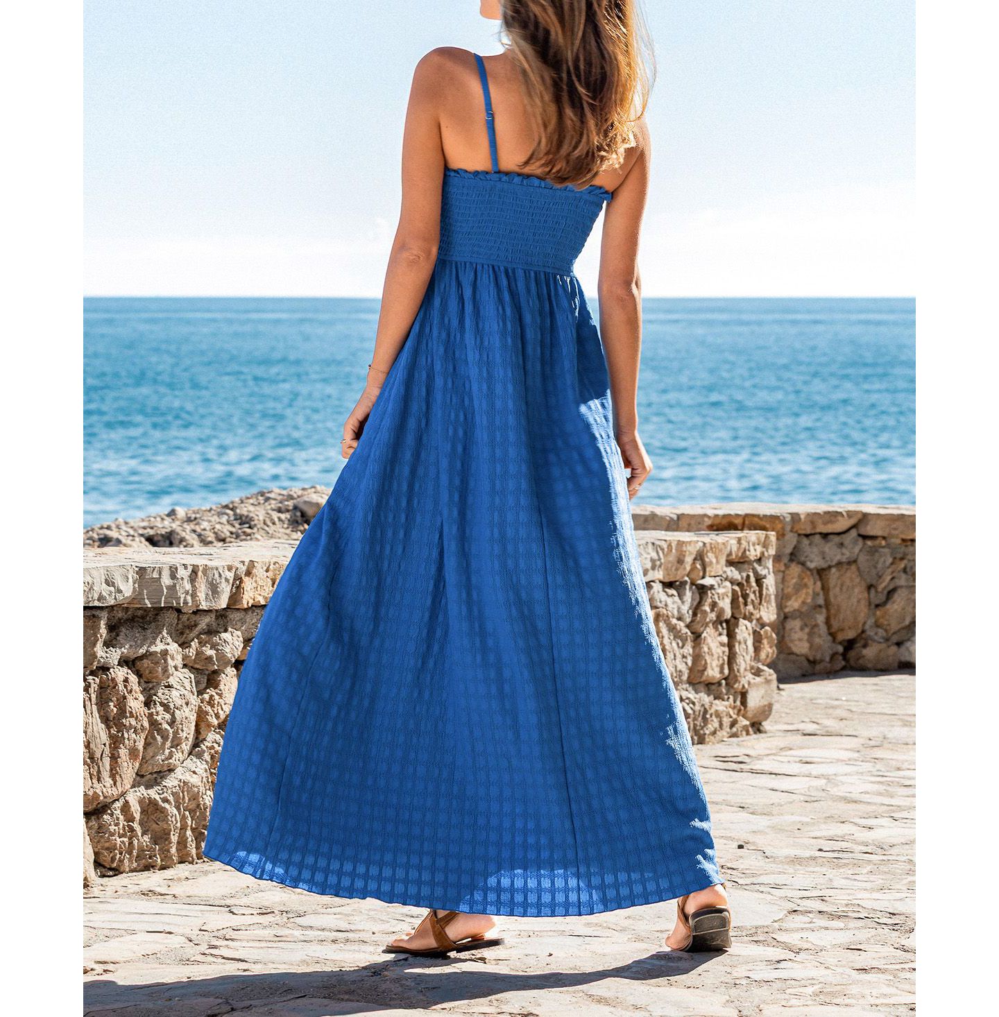 Женское платье Cupshe Azure Shore Maxi Beach, цвет: Синий — фото 3