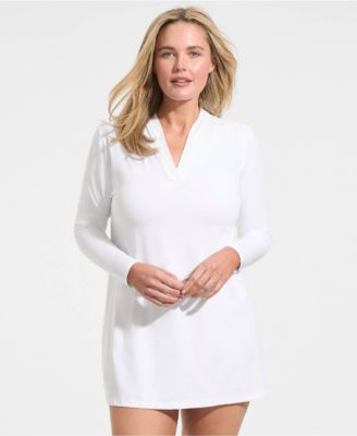 Plus Size SunShade UPF 50 Hooded Mini Swim Swim Cover-Up Dress