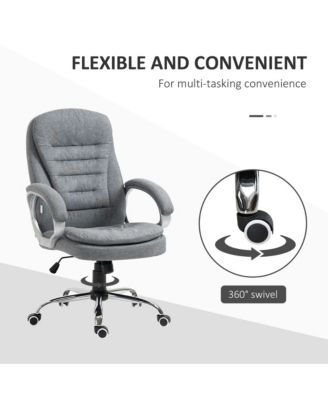 Executive Swivel Office Computer Chair W/ Armrests Linen Fabric