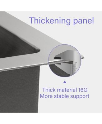 24x18x13inch Laundry Workstation Sink Undermount Utility Tub Stainless Steel Deep Bowl 16 Gauge