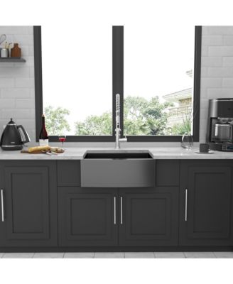 24x21x10inch Gunmetal Black Farmhouse Kitchen Sink Stainless Steel Apron Front 16 Gauge