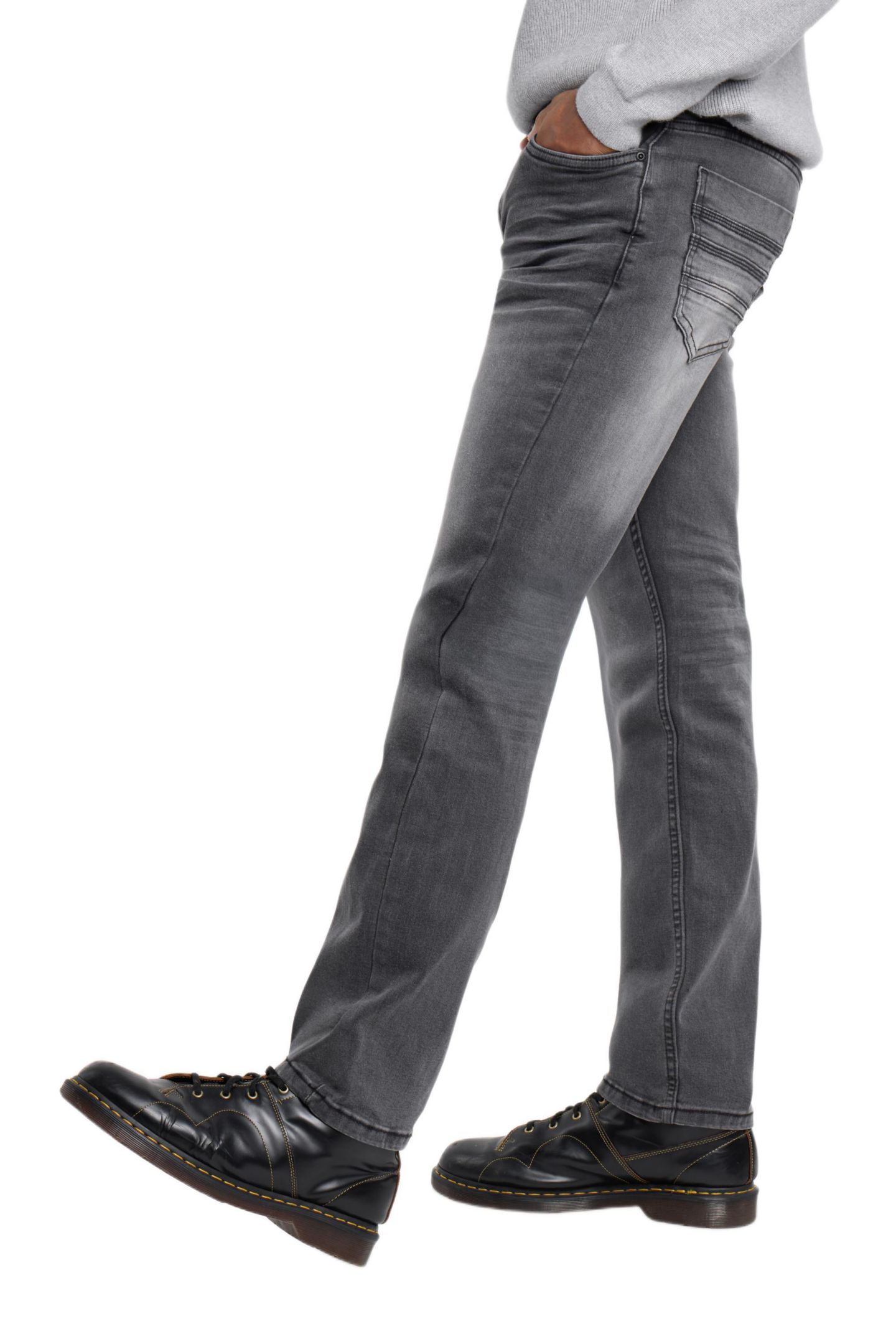 Мужские джинсы CULTURA Pieced Pockets Slim Fit, цвет: Серый варёный — фото 3