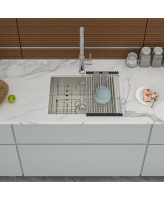 21x18x9inch Undermount Kitchen Sink 16 Gauge Stainless Steel Deep Single Bowl with Grid