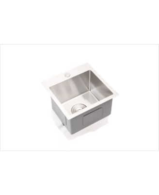 15x15x9inch Drop In Bar Sink Stainless Steel 16 Gauge Single Bowl Topmount Kitchen