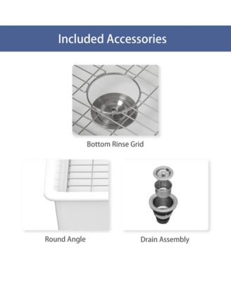 huluwat 32x19x10inch White Fireclay Kitchen Sink Undermount Single Bowl Dual Mount Deep Basin