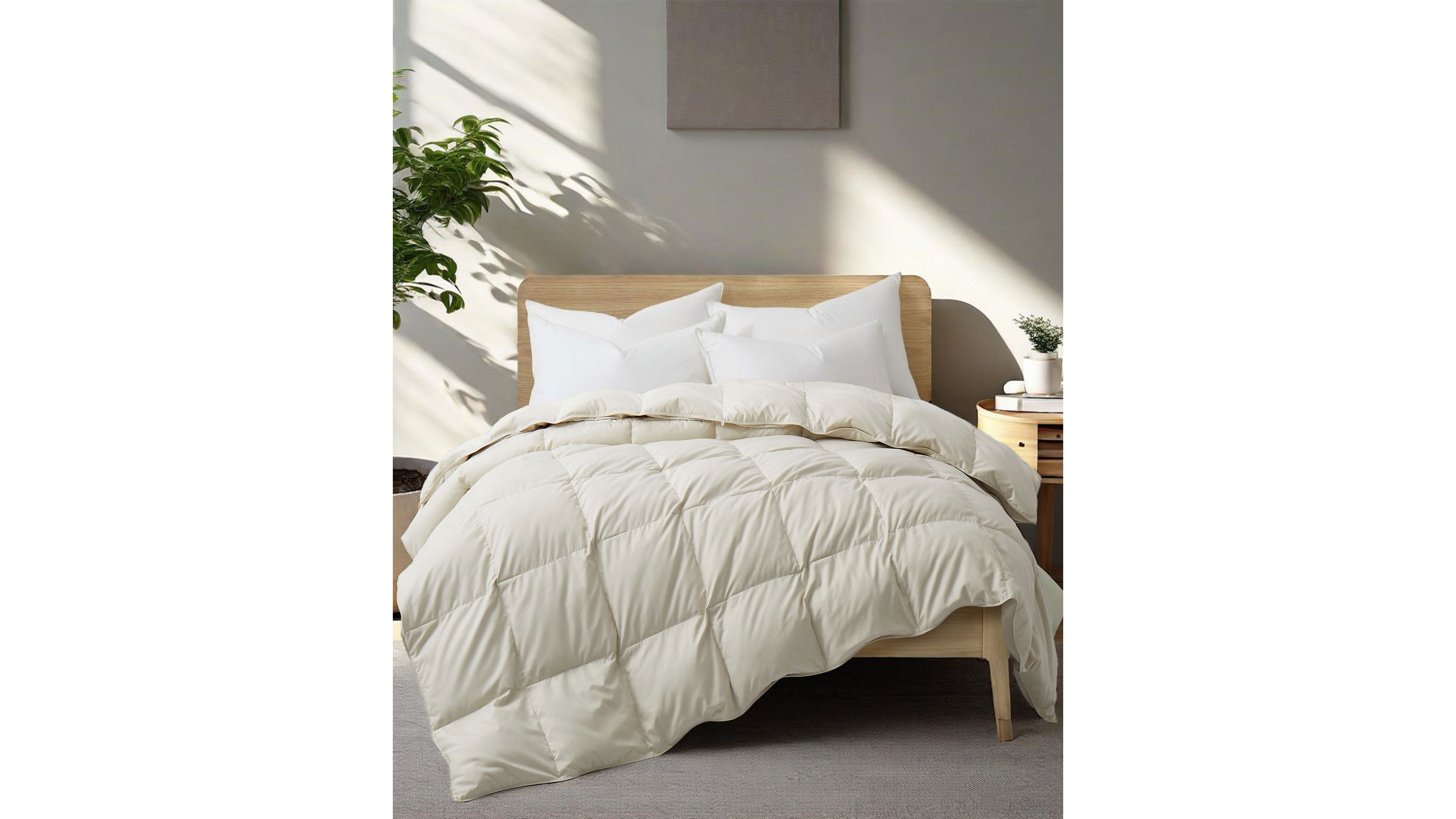 Unikome Ultra Soft Goose Feather Down Fiber Comforter, California King