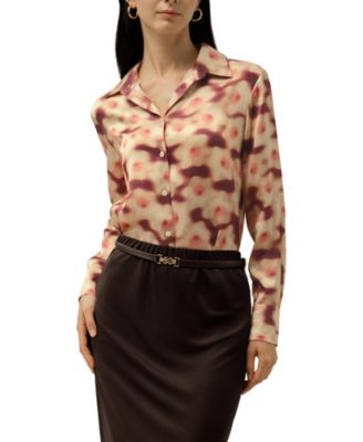 Women's Daffodil Print Silk Blouse