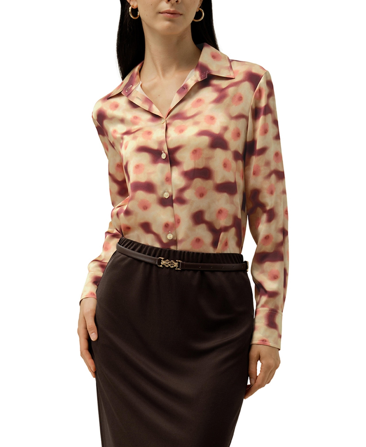 Lilysilk Women's Daffodil Print Silk Blouse