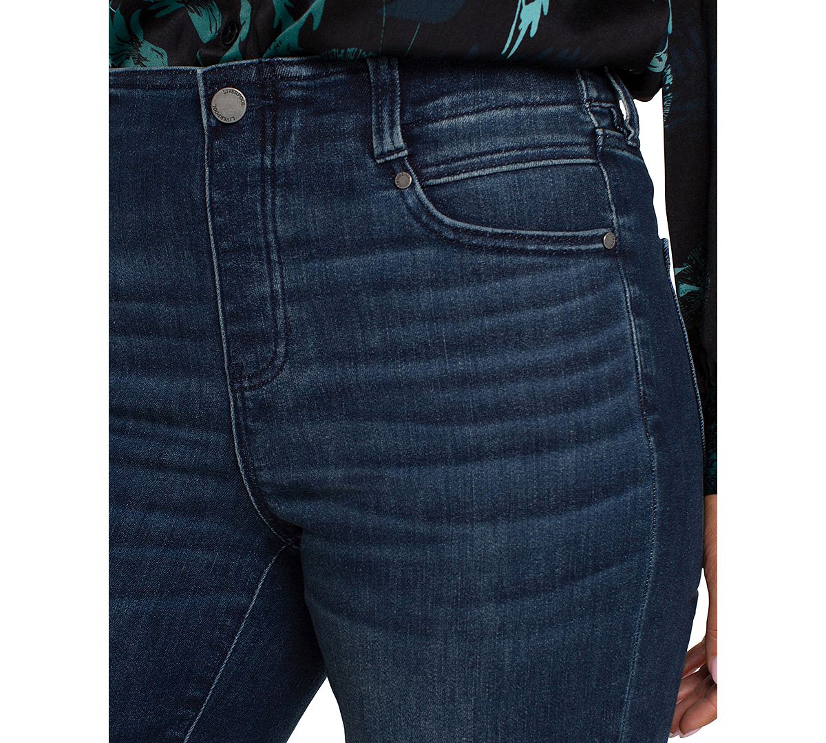 Liverpool Los Angeles Petite Mid-Rise Gia Straight Glider Jeans view 3 — MAYCSS fashion products
