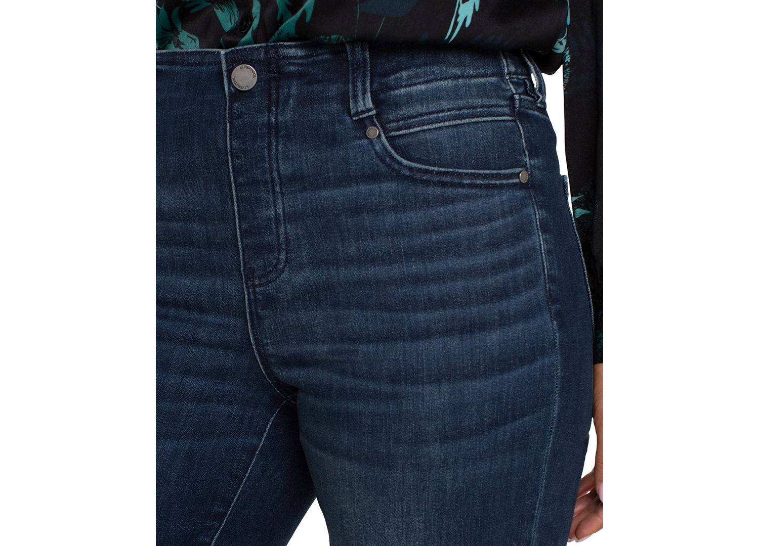 Petite Mid-Rise Gia Straight Glider Jeans