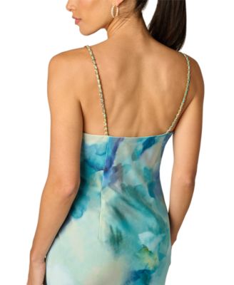 Women's Printed V-Neck Ball Gown