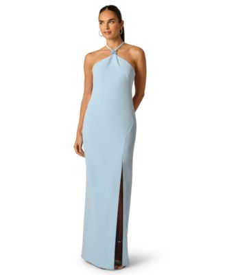 Women's Stretch Halter Neck Ball Gown