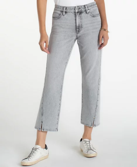 Petite Kennedy Mid Rise Straight Jeans - Alpine Grey