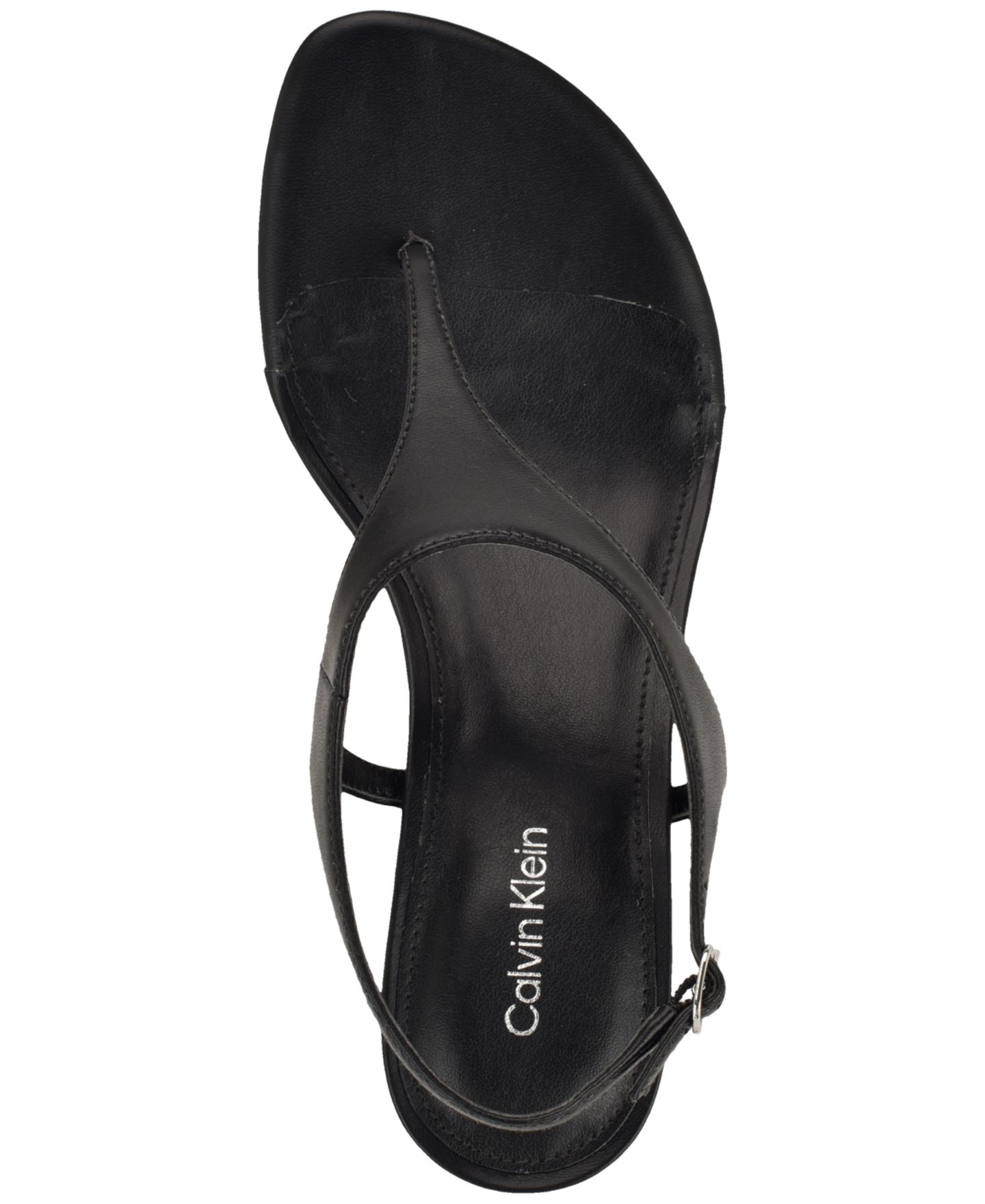 Женские сандалии Calvin Klein Portia Thong Dress Sandals, цвет: Чёрный — фото 4