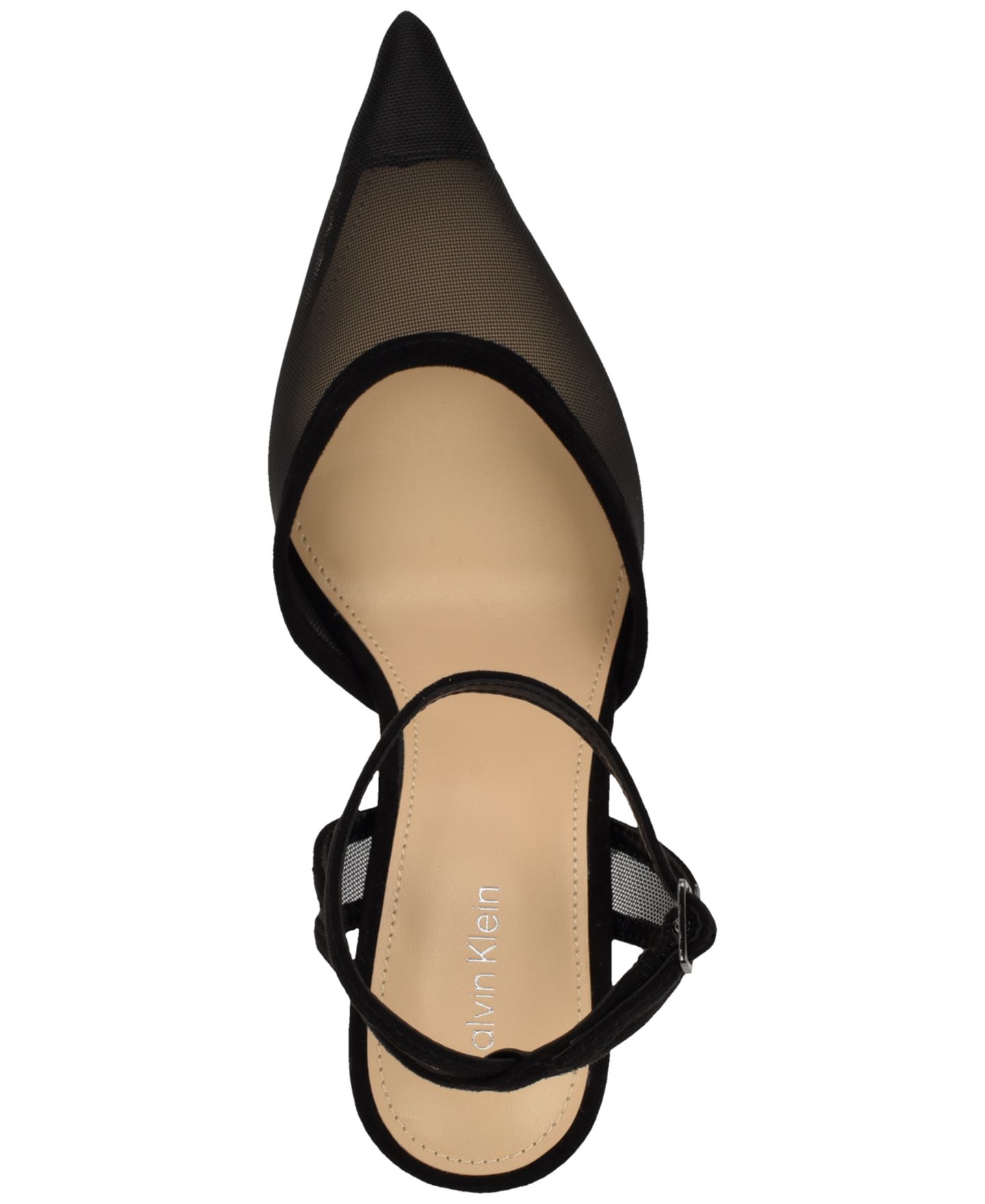 Женские туфли Calvin Klein Ozala Mesh Ankle Strap Stiletto Pumps, цвет: Чёрный сетчатый — фото 4