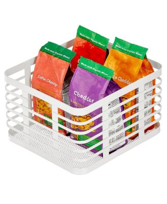 iDesign Metal Pantry Basket with Handles - Set of 2, Matte White