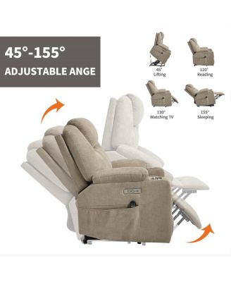 Power Lift Recliner Chair with Heat & Massage, USB & Type-C Ports, Heavy Duty Electric Recliner for Seniors