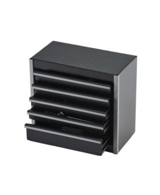 Metal Tool Box, 8.6", Portable 5-Drawer Tool Chest, EVA Liners, PP Feet, Ball-Bearing Slides, Powder-Coat