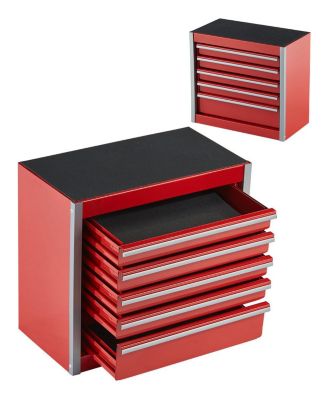 Metal Tool Box, 8.6", Portable 5-Drawer Tool Chest, EVA Liners, PP Feet, Ball-Bearing Slides, Powder-Coat