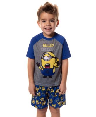 Despicable Me Boys' Minions Bello Raglan 2-Piece Toddler Pajama Short Set