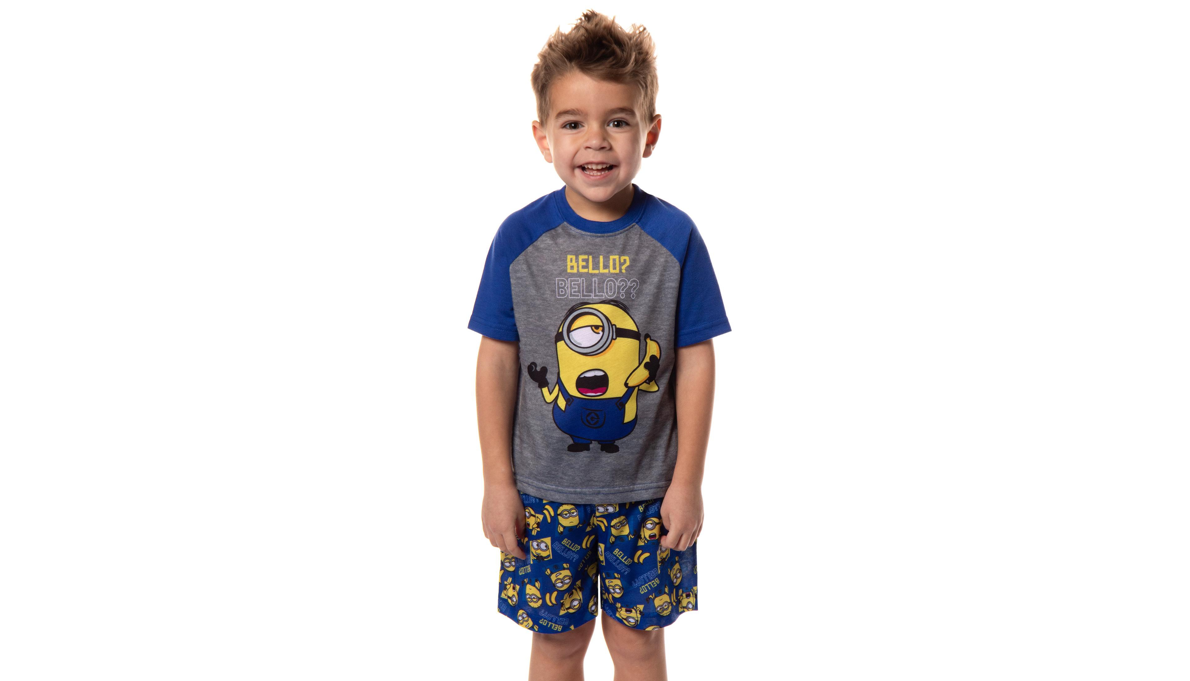 Minions Despicable Me Boys' Bello Raglan 2-Piece Toddler Pajama Short Set