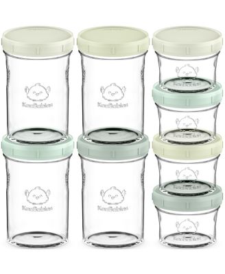 8pk Prep Baby Food Storage Containers, Leak-Proof, BPA Free Glass Baby Food Jars for Feeding