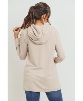 Maternity Crossover Drawstring Nursing Hoodie