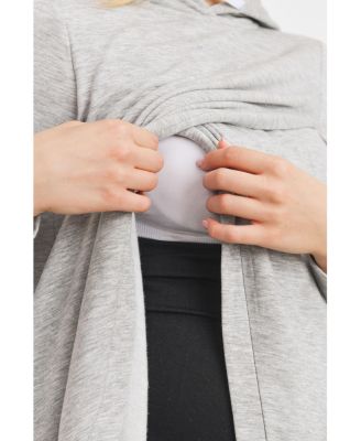 Maternity Crossover Drawstring Nursing Hoodie