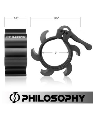 Locking Aluminum Barbell Collars, Anti-Slip 2" Olympic Weight Clamps - Quick Release Collar Clips Pair