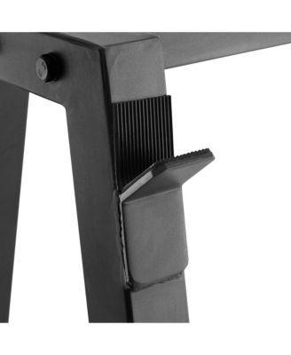 10-Bar Fixed Barbell Weight Rack - Heavy-Duty Storage Holder for Straight & EZ Curl Pre-Weighted Bars