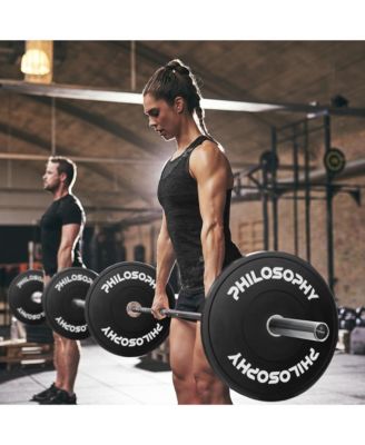 Set of 2 Olympic 2-Inch Rubber Bumper Plates (10 LB each) Black