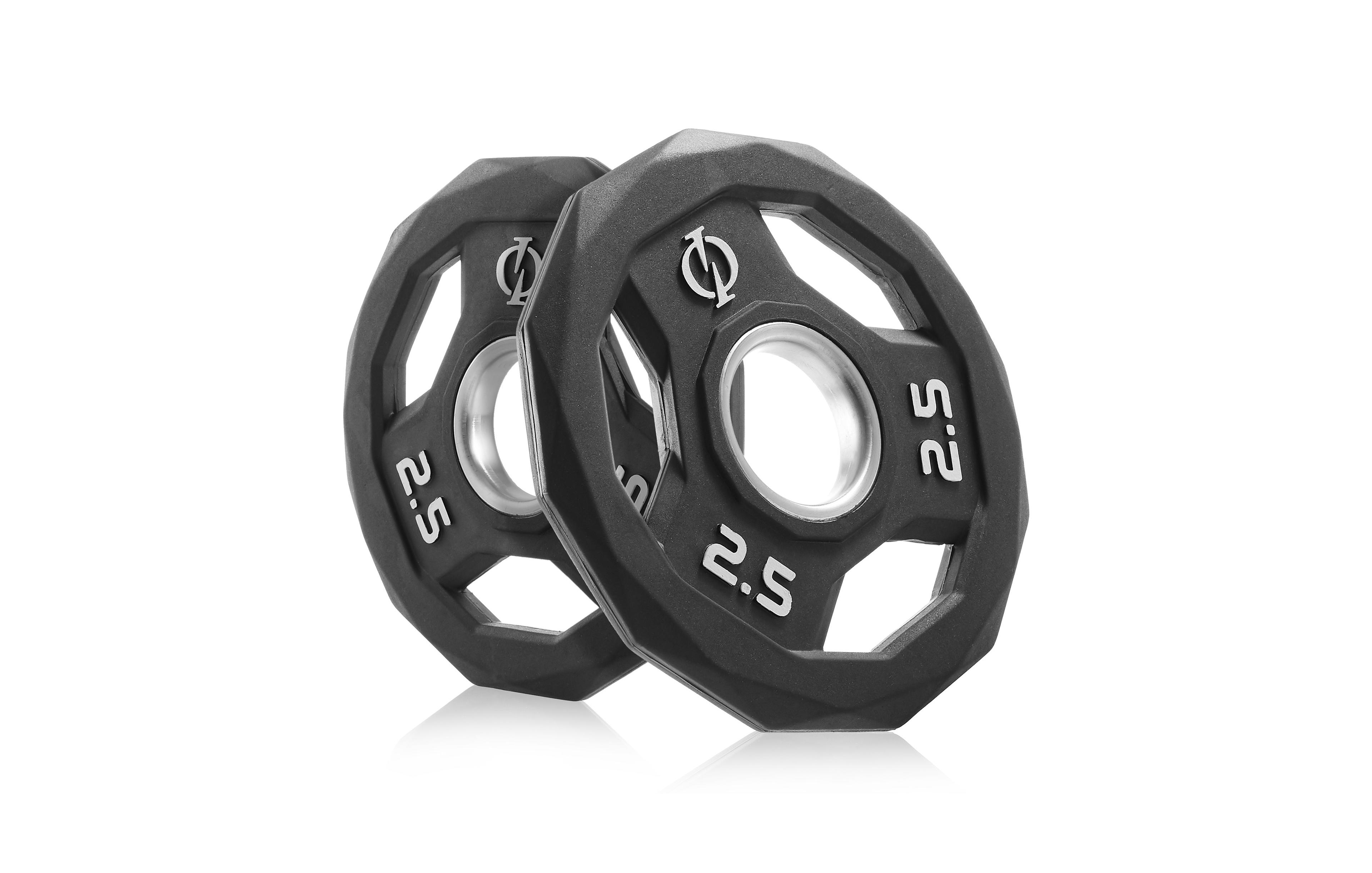 Philosophy Gym Set of 2 Rubber Coated 2-inch Olympic Grip Weight Plates (2.5 Lb each) for Weightlifting