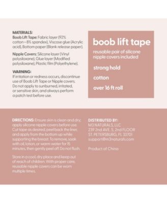 M3 Boob Lift Tape for Women Invisible Sweat Proof Stretchable Bra Tape for Strapless Dresses with Silicone Nipple Covers
