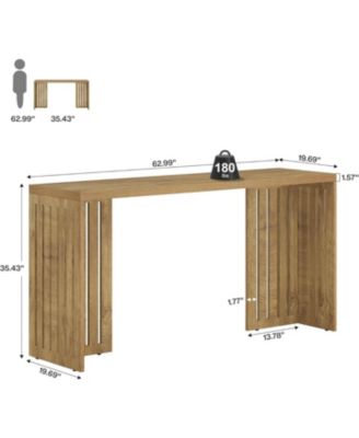 Bar Table, 63-Inch Counter Height Pub Table, Industrial Bar Height Table, Rectangular High Top Kitchen & Dining Counter Tables