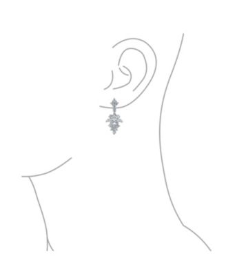  Marquise Leaf Cubic Zirconia CZ Cleavage Collar Statement Necklace & Earrings Jewelry Set