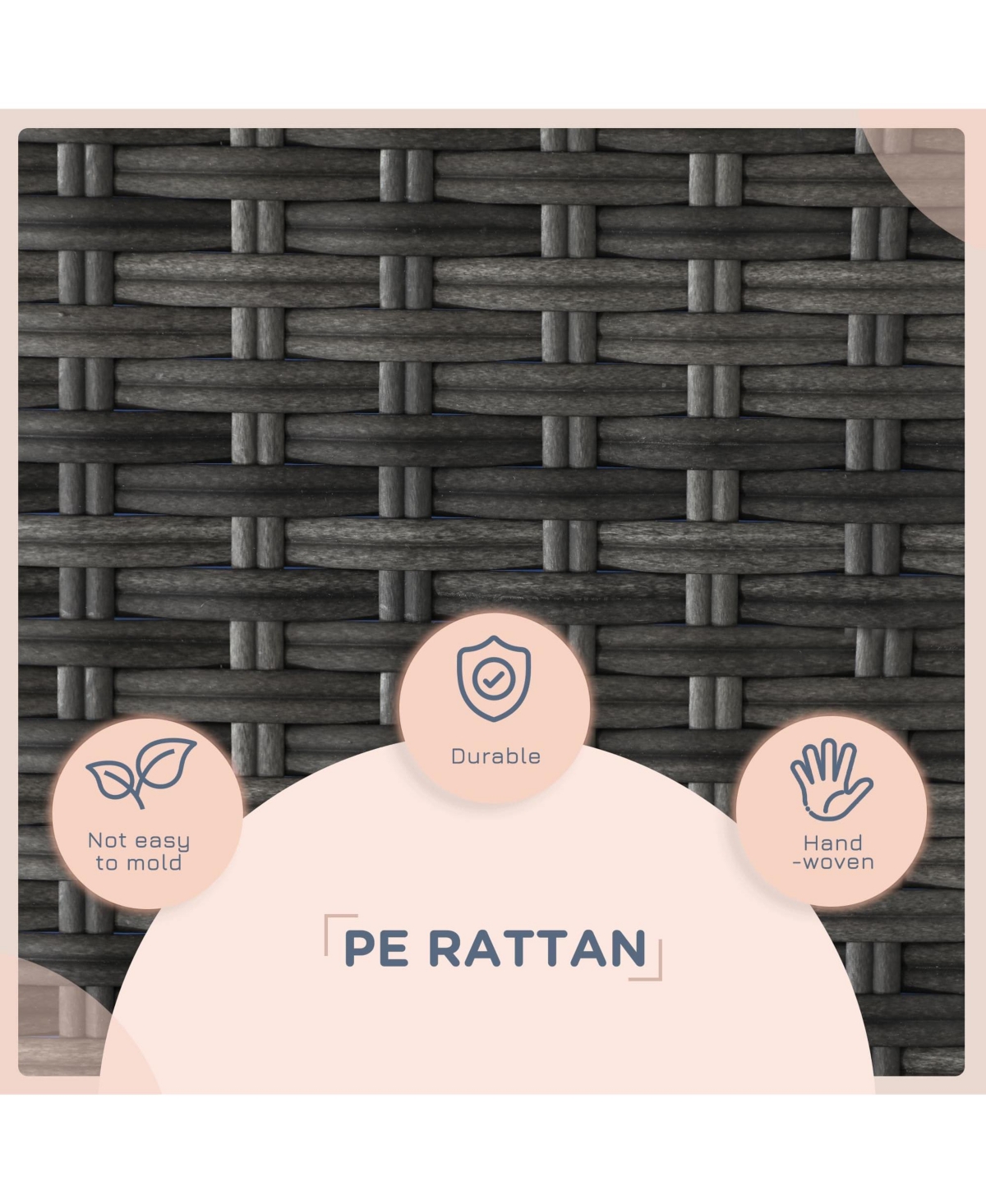 Zeus & Ruta Dark Blue Outdoor Wicker Cat House with Canopy