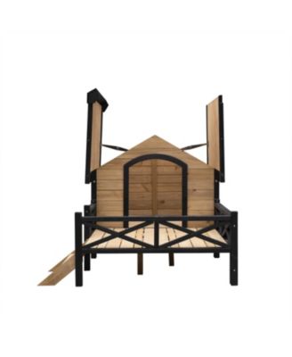 Wooden Cabin House with Porch in Honey