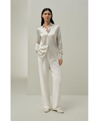 Women's Spread Collar Silk Shirt