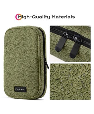 Travel Makeup Brush Holder Bag Cosmetic Brush Organizer Rococo Green