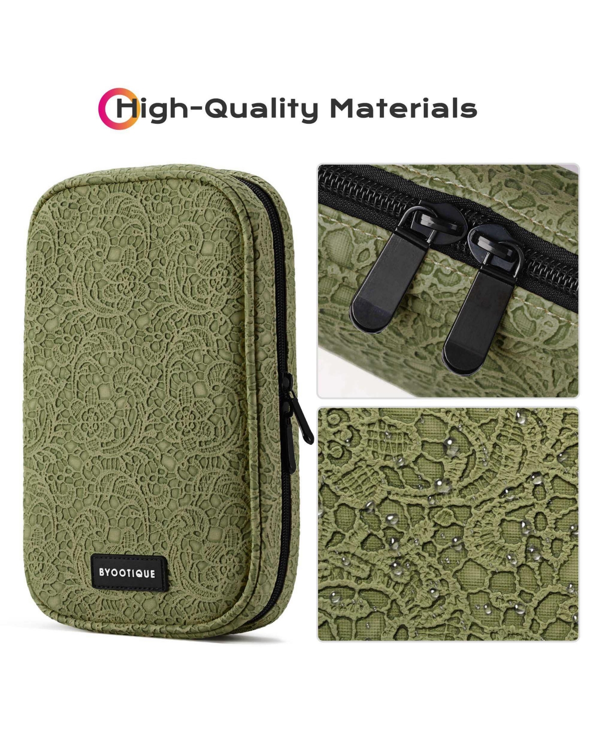 Byootique Travel Makeup Brush Holder Bag Cosmetic Brush Organizer Rococo