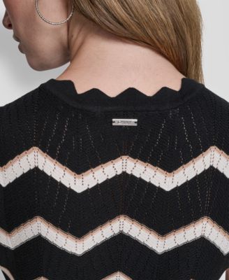 Women's Sleeveless Crew Neck Stripe Short Dress